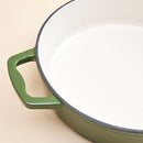 Enamelled Cast Iron 28cm Shallow Casserole - Green