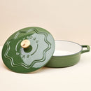 Enamelled Cast Iron 28cm Shallow Casserole - Green