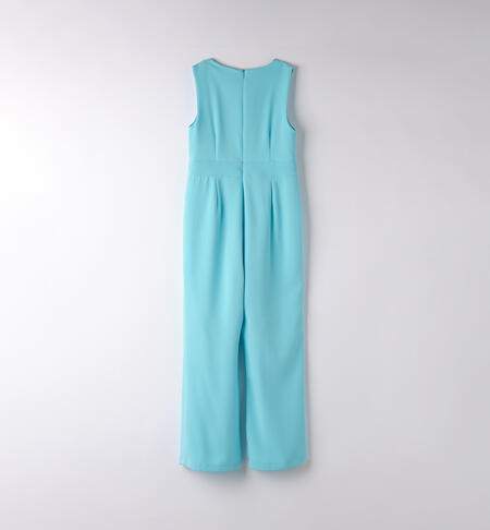 Short Sleeve Jumpsuit - Turquoise