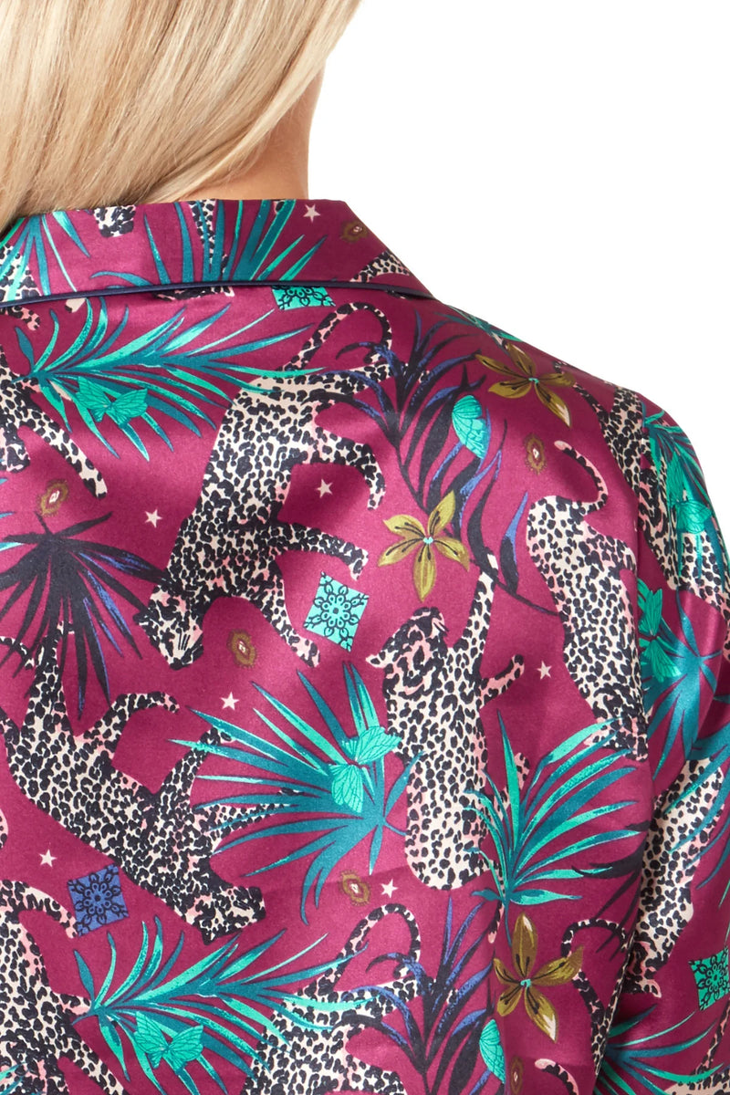 Indigo Sky Jungle Cheeta Pyjama - Raspberry