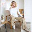 Kiera Wide Leg Jean - Taupe