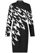 Symbiotic Red Houndstooth Dress - Black/ecru Houndstooth