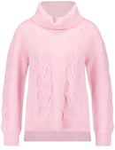 Animal Attention Polo Neck Jumper - Rose Quartz Melange