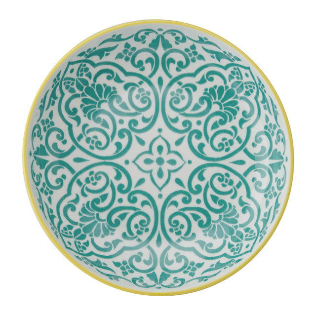 Yellow & Blue Geometric Bowl 21 cm