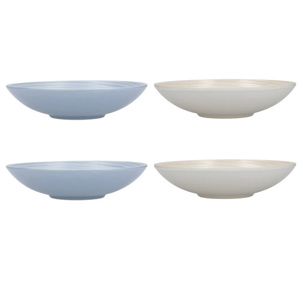 22cm Pasta Bowls Set of 4 in - Blue / Cream