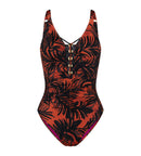 Summer Palm Swimsuit - Brown Multi