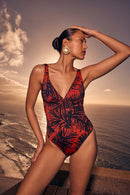 Summer Palm Swimsuit - Brown