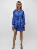Latina Short Dress - Blue Print
