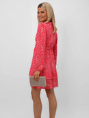 Latina Short Dress - Pink Print