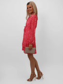 Latina Short Dress - Pink Print