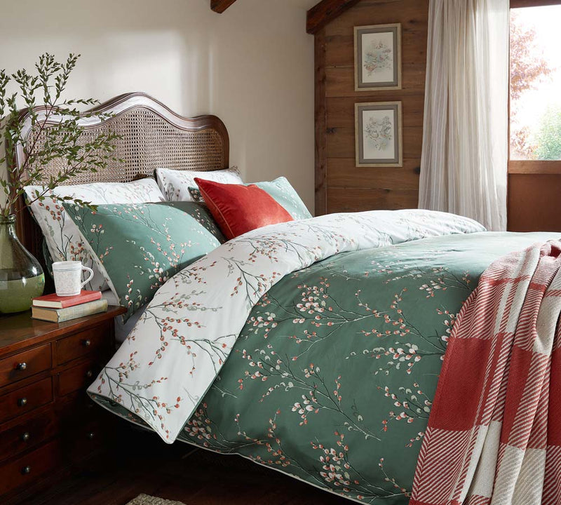 Pussy Willow Duvet Set - Fern Green