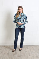 Leah Print Top - Blue