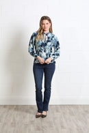 Leah Print Top - Blue