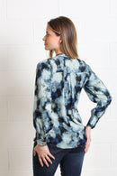 Leah Print Top - Blue