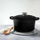 26cm Signature Cast Iron Deep Round Casserole - Black Onyx