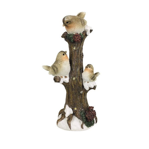 LED Tree With Robins 33cm