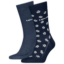 Geo Cut 2 Pair Socks - Navy