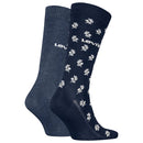 Geo Cut 2 Pair Socks - Navy