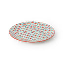 Green and Blue Geometric Stoneware Side Plate - 18cm