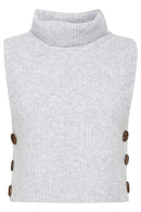 Starfi Short Knit Slipover - Light Grey Melange