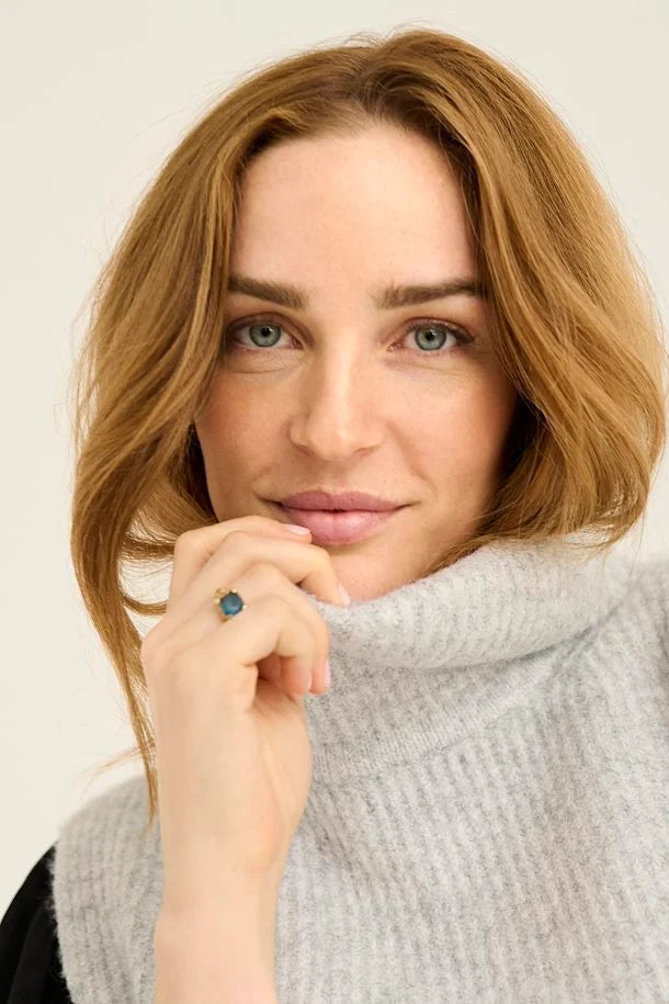 Starfi Short Knit Slipover - Light Grey Melange