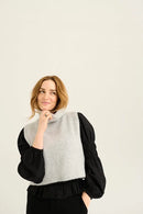 Starfi Short Knit Slipover - Light Grey Melange