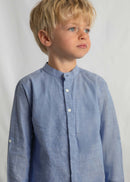 Linen Bermuda Short & Shirt Set - Indigo