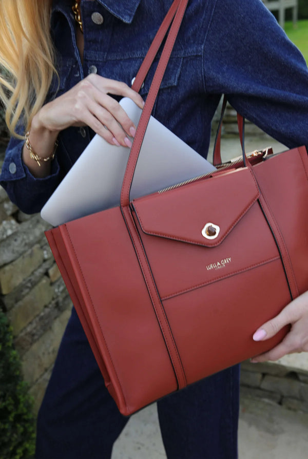 Giselle Laptop Tote - Paprika