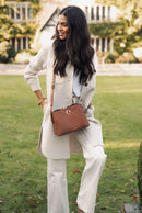 Julianna Ziptop Crossbody - Tan