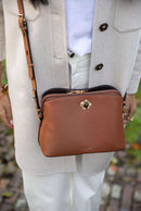 Julianna Ziptop Crossbody - Tan