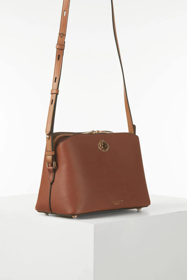 Julianna Ziptop Crossbody - Tan