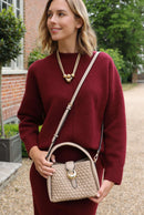 Maggie Weave Crossbody - Taupe