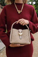 Maggie Weave Crossbody - Taupe