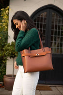 Oriana Laptop Tote - Tan