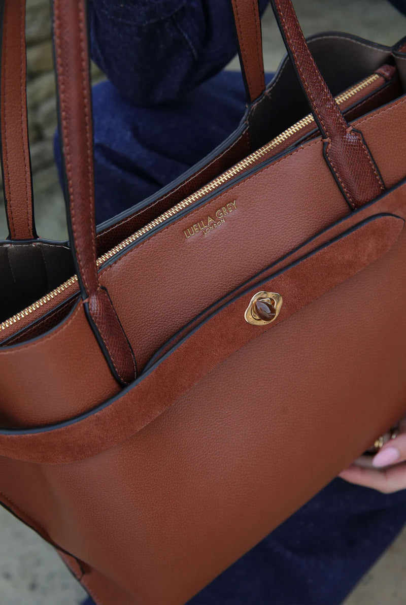 Oriana Laptop Tote - Tan