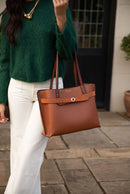 Oriana Laptop Tote - Tan