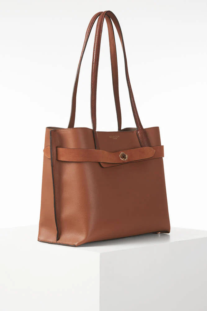Oriana Laptop Tote - Tan