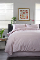 Gingham Duvet Cover Set - Rose