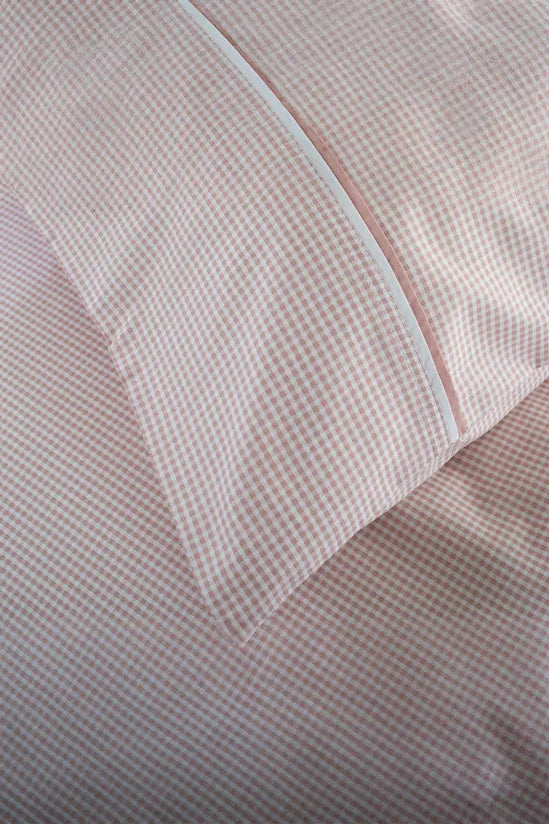 Gingham Duvet Cover Set - Rose