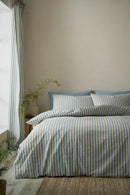 Cotton Rich Woven Stripe Duvet Cover Set - Blue