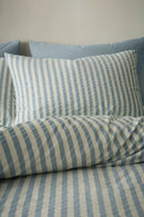 Cotton Rich Woven Stripe Duvet Cover Set - Blue