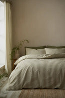 Cotton Rich Woven Stripe Duvet Cover Set - Green