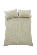 Cotton Rich Woven Stripe Duvet Cover Set - Green