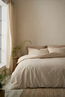 Cotton Rich Woven Stripe Duvet Cover Set - Natural