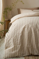 Cotton Rich Woven Stripe Duvet Cover Set - Natural