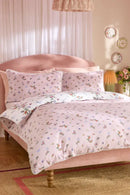 Flutter Floral 100% Cotton Duvet Cover Set - Pink