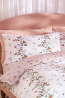 Flutter Floral 100% Cotton Duvet Cover Set - Pink