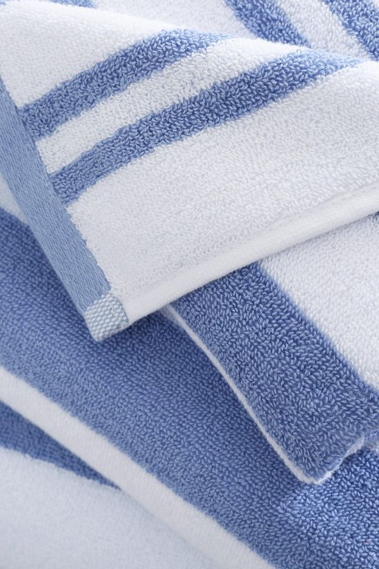 Stripe Jacquard Towels - Blue