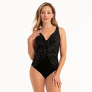 Elegant Contrast Swimsuit - Black