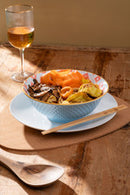 Blue Mosaic Stoneware Ramen Bowl - 21cm